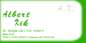 albert kik business card